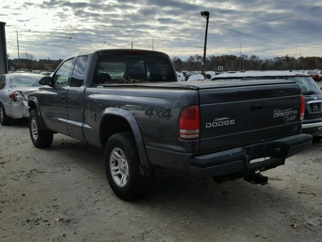 1D7HG12X73S175147 - 2003 DODGE DAKOTA SXT GRAY photo 3