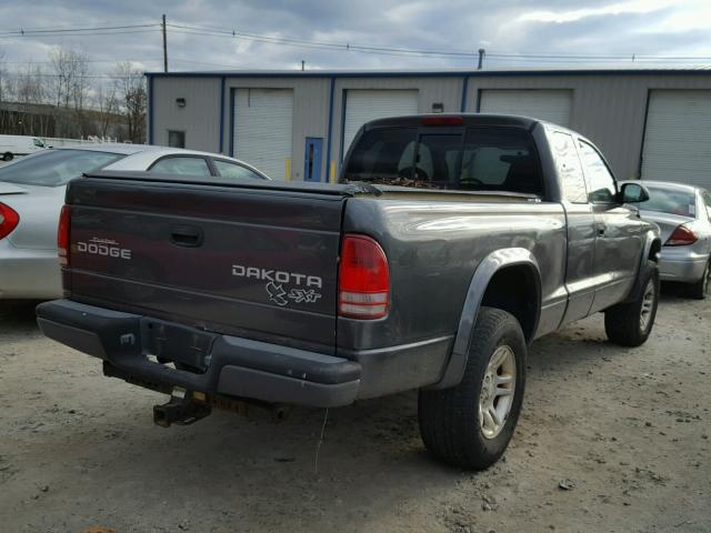 1D7HG12X73S175147 - 2003 DODGE DAKOTA SXT GRAY photo 4