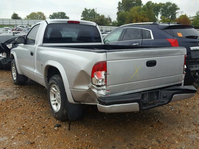 1D7FL16X43S135668 - 2003 DODGE DAKOTA SXT SILVER photo 3