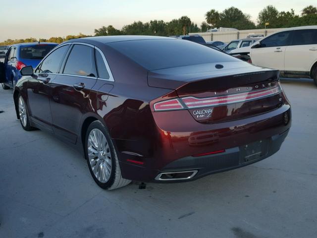 3LN6L2GK5FR600425 - 2015 LINCOLN MKZ MAROON photo 3