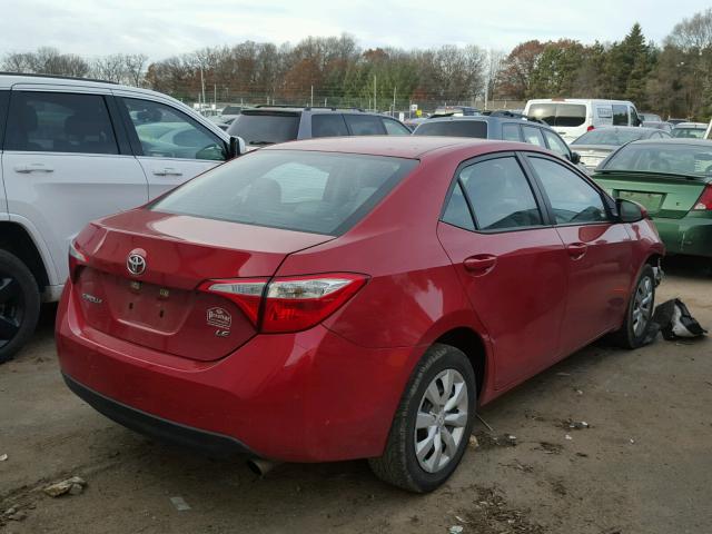 5YFBURHE2FP270153 - 2015 TOYOTA COROLLA L RED photo 4