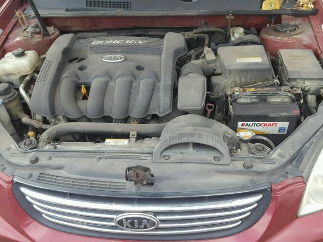 KNAGE123485260412 - 2008 KIA OPTIMA LX RED photo 7