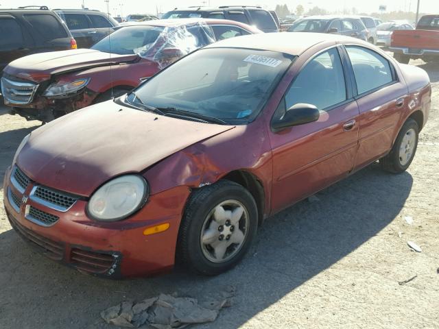 1B3ES56CX5D172777 - 2005 DODGE NEON SXT RED photo 2