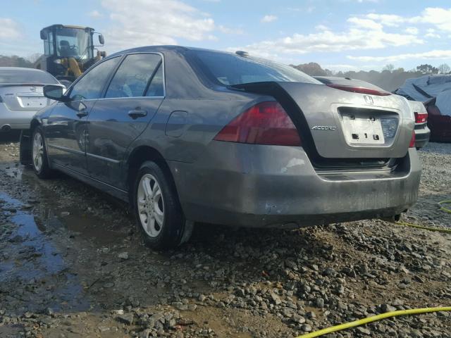 1HGCM56837A020521 - 2007 HONDA ACCORD EX GRAY photo 3