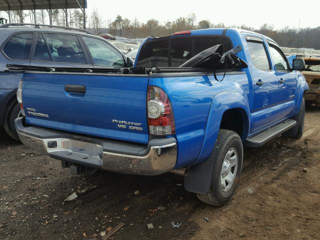 3TMJU62N89M071106 - 2009 TOYOTA TACOMA DOU BLUE photo 4