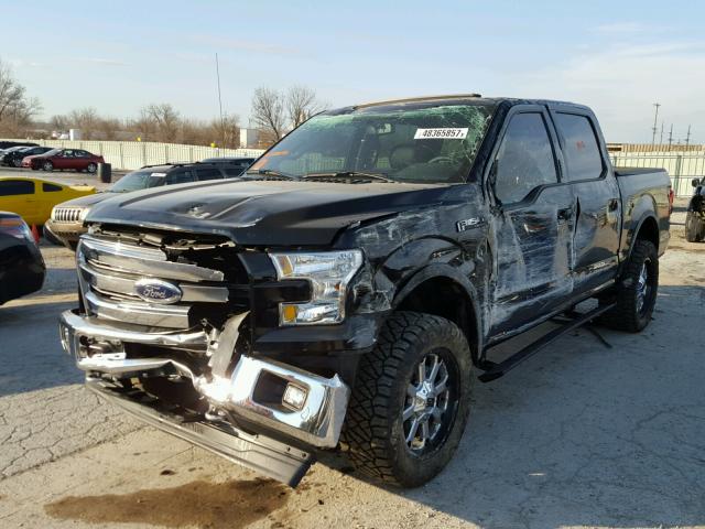 1FTEW1EF4HKC05070 - 2017 FORD F150 SUPER BLACK photo 2