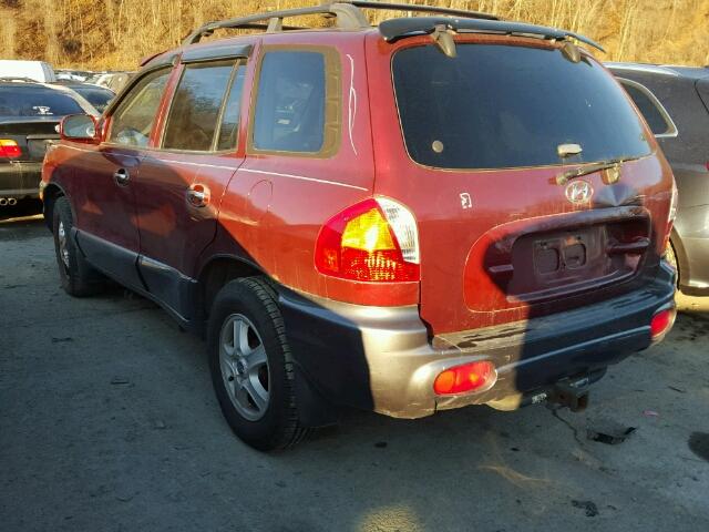 KM8SC73D72U241410 - 2002 HYUNDAI SANTA FE G RED photo 3