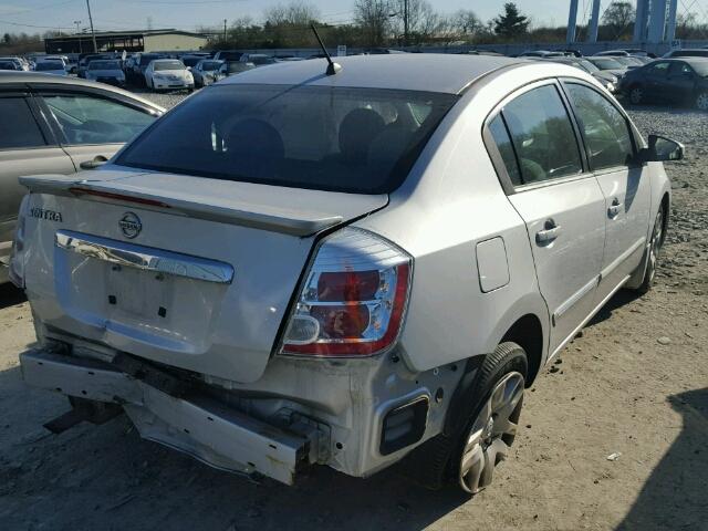 3N1AB6AP9CL701112 - 2012 NISSAN SENTRA 2.0 SILVER photo 4