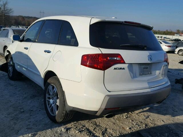 2HNYD28207H530283 - 2007 ACURA MDX WHITE photo 3