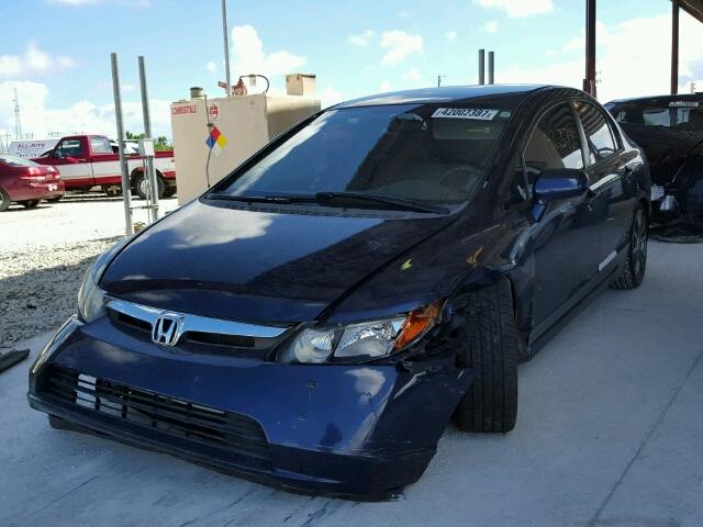 1HGFA16516L068381 - 2006 HONDA CIVIC LX BLUE photo 2