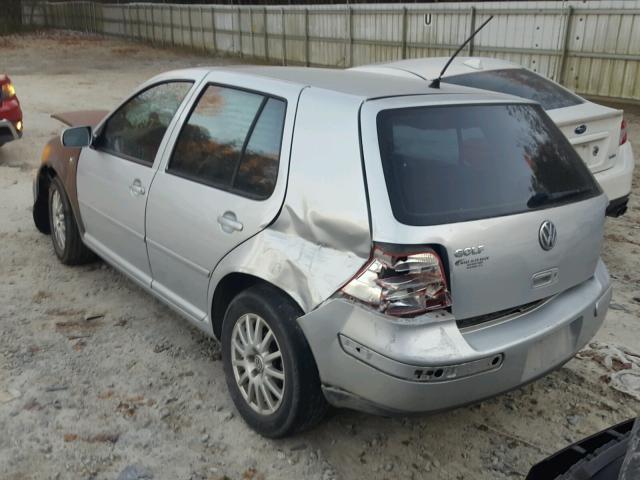 9BWGK61JX34003266 - 2003 VOLKSWAGEN GOLF GLS SILVER photo 3