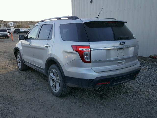 1FM5K8F87FGB42210 - 2015 FORD EXPLORER L SILVER photo 3