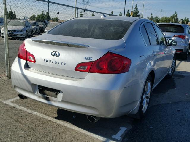 JNKBV61E17M701249 - 2007 INFINITI G35 SILVER photo 4