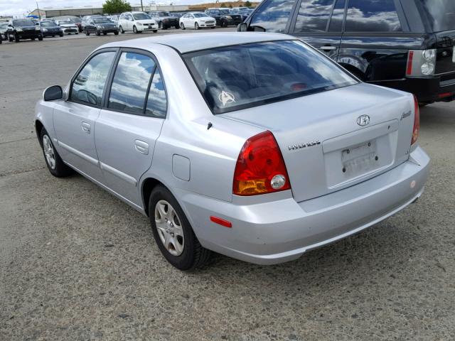 KMHCG45CX3U430095 - 2003 HYUNDAI ACCENT SILVER photo 3