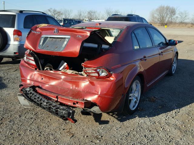 19UUA66287A046756 - 2007 ACURA TL MAROON photo 4