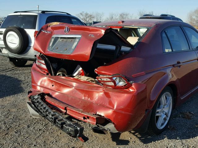 19UUA66287A046756 - 2007 ACURA TL MAROON photo 9