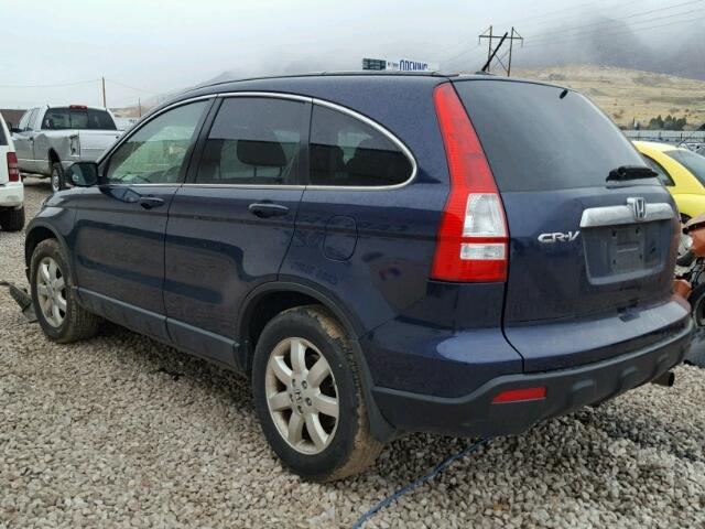 JHLRE48778C034788 - 2008 HONDA CR-V EXL BLUE photo 3