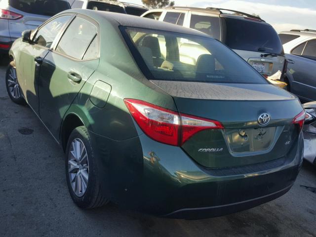 5YFBURHE7EP016212 - 2014 TOYOTA COROLLA L GREEN photo 3