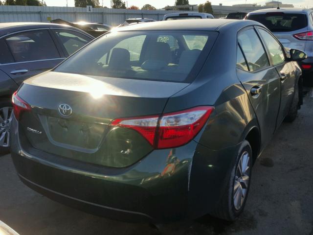 5YFBURHE7EP016212 - 2014 TOYOTA COROLLA L GREEN photo 4