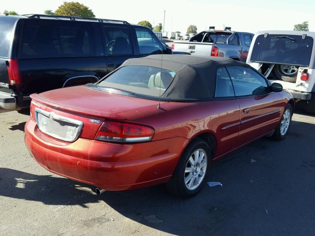 1C3EL75R72N256532 - 2002 CHRYSLER SEBRING GT RED photo 4