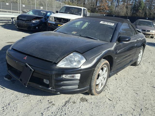 4A3AE85H11E034145 - 2001 MITSUBISHI ECLIPSE SP BLACK photo 2