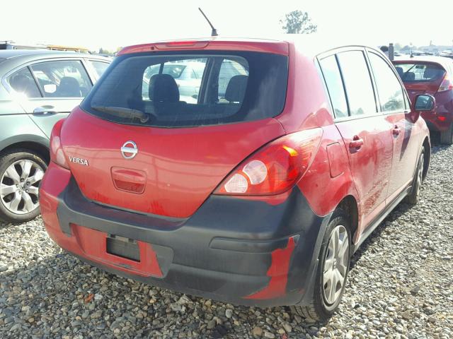 3N1BC1CP3BL447218 - 2011 NISSAN VERSA S RED photo 4