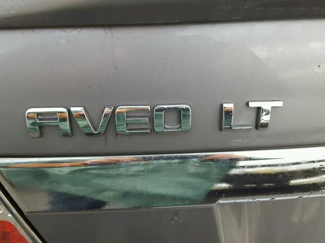 KL1TD5DE2AB111165 - 2010 CHEVROLET AVEO LS GRAY photo 9