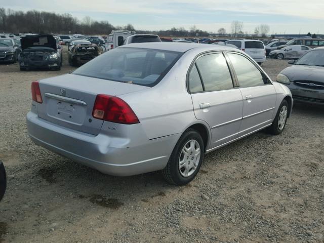 1HGES16512L068822 - 2002 HONDA CIVIC LX SILVER photo 4