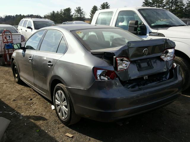 3VW2K7AJ8EM334961 - 2014 VOLKSWAGEN JETTA BASE GRAY photo 3