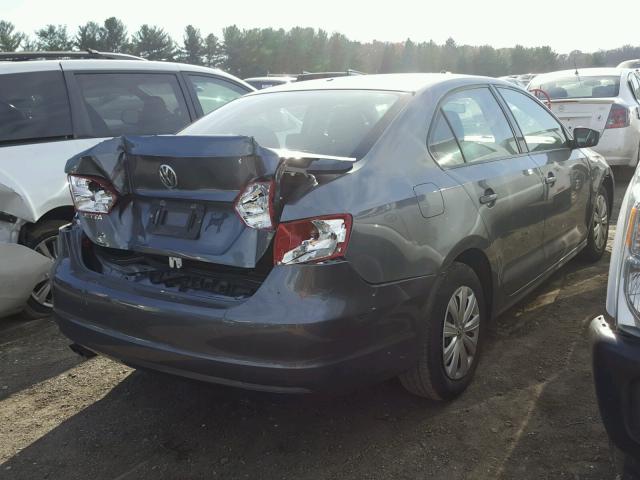 3VW2K7AJ8EM334961 - 2014 VOLKSWAGEN JETTA BASE GRAY photo 4