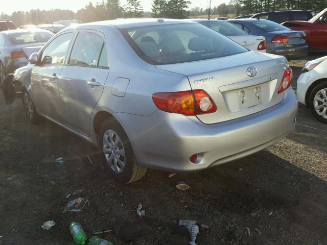 1NXBU40E29Z156266 - 2009 TOYOTA COROLLA BA SILVER photo 3