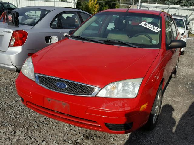 1FAFP34N57W336348 - 2007 FORD FOCUS ZX4 RED photo 2