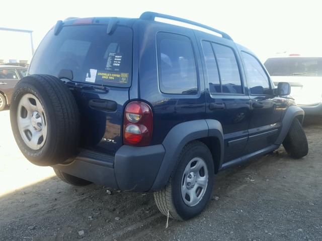 1J4GK48K87W502388 - 2007 JEEP LIBERTY SP BLUE photo 4