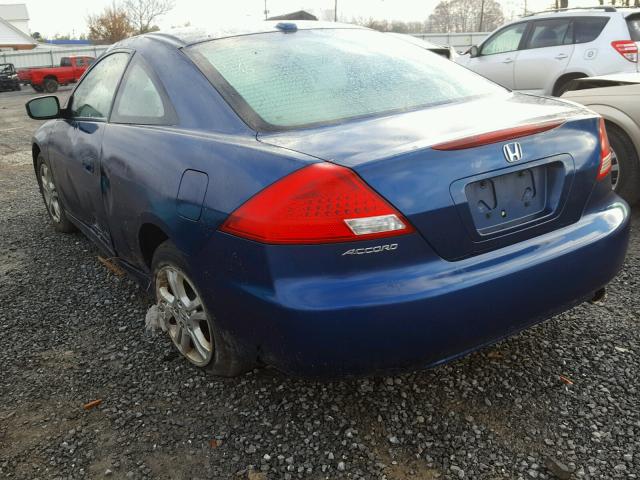 1HGCM726X7A011878 - 2007 HONDA ACCORD EX BLUE photo 3