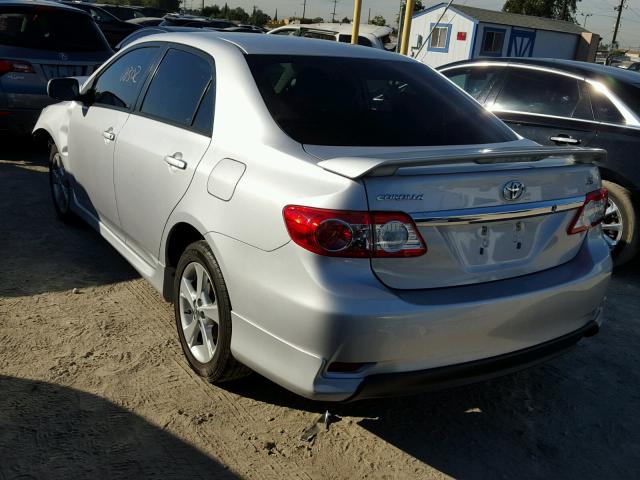 2T1BU4EE3BC590356 - 2011 TOYOTA COROLLA BA SILVER photo 3