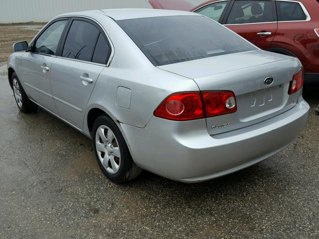 KNAGE123985167384 - 2008 KIA OPTIMA LX SILVER photo 3