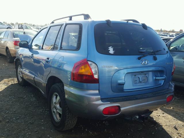 KM8SC13D24U663682 - 2004 HYUNDAI SANTA FE G BLUE photo 3