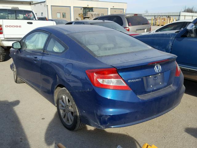 2HGFG3B05CH515808 - 2012 HONDA CIVIC EXL BLUE photo 3