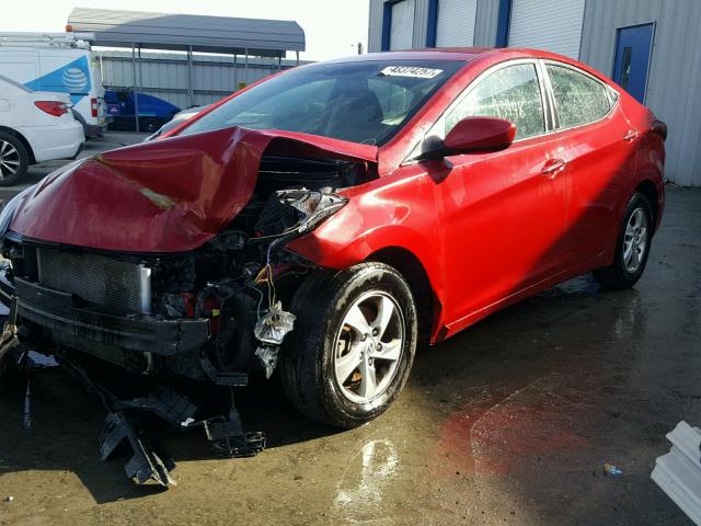 KMHDH4AE2EU169671 - 2014 HYUNDAI ELANTRA SE RED photo 2