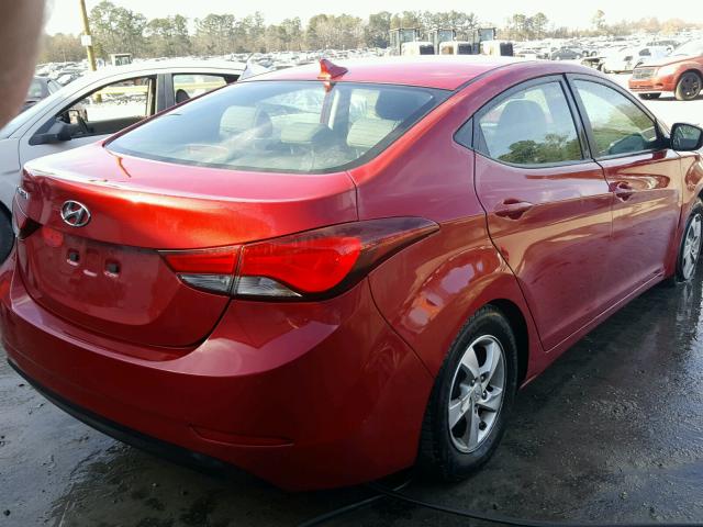 KMHDH4AE2EU169671 - 2014 HYUNDAI ELANTRA SE RED photo 4