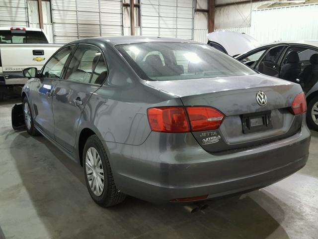 3VW2K7AJXEM445253 - 2014 VOLKSWAGEN JETTA BASE CHARCOAL photo 3