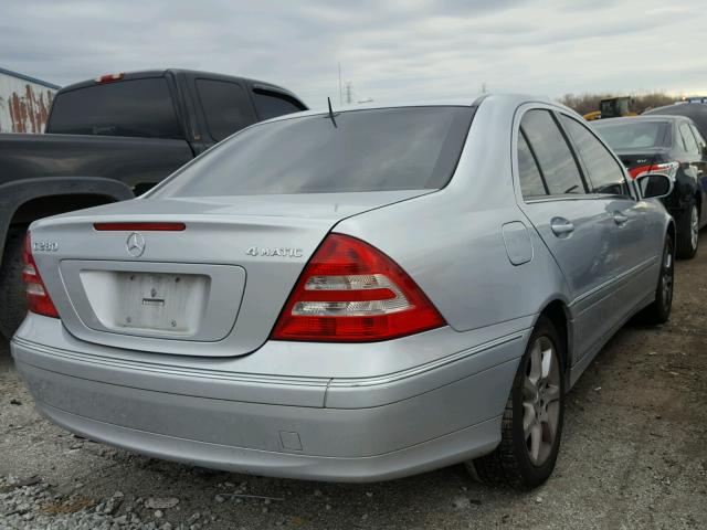 WDBRF92H67F894816 - 2007 MERCEDES-BENZ C 280 4MAT SILVER photo 4