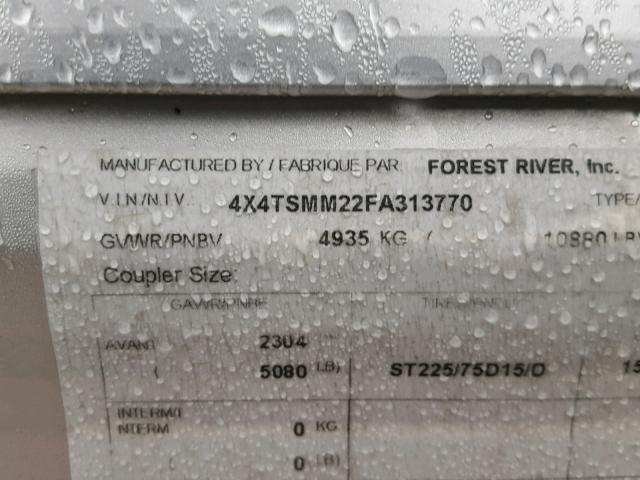 4X4TSMM22FA313770 - 2015 UTILITY TRAILER GRAY photo 8