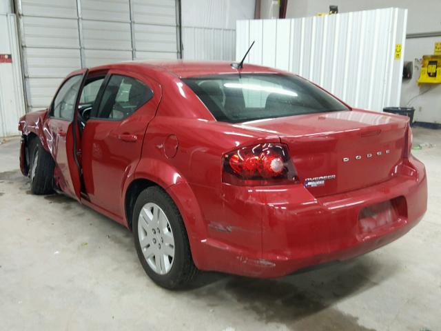 1C3CDZAB4DN700543 - 2013 DODGE AVENGER SE RED photo 3