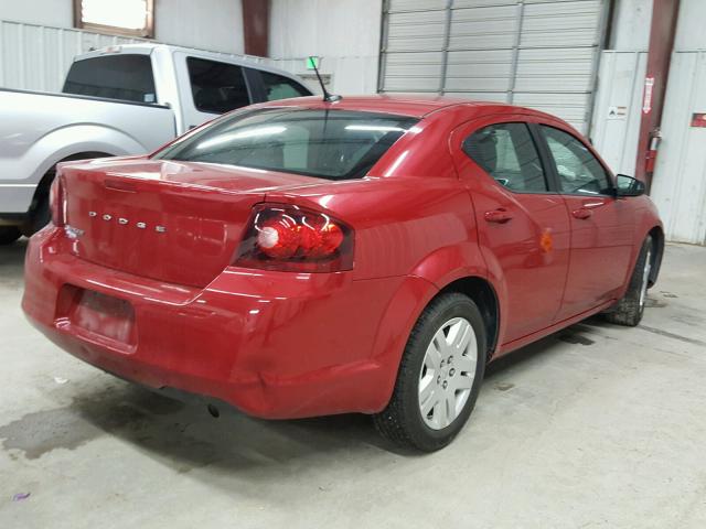 1C3CDZAB4DN700543 - 2013 DODGE AVENGER SE RED photo 4