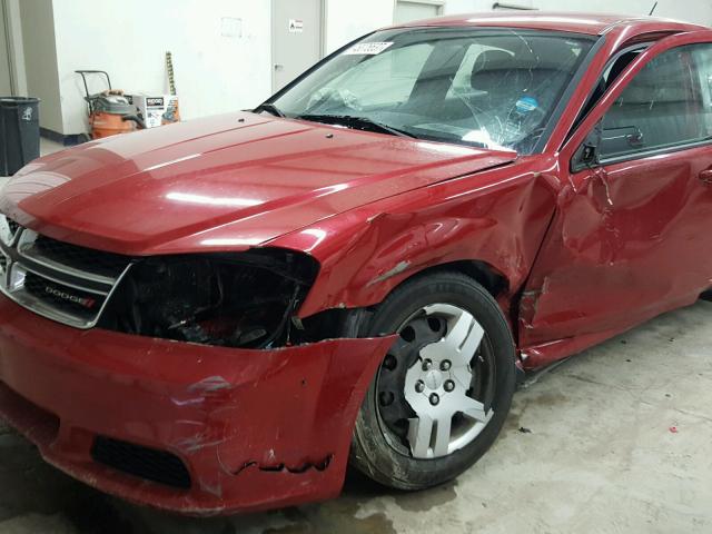 1C3CDZAB4DN700543 - 2013 DODGE AVENGER SE RED photo 9