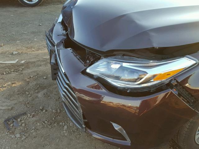 4T1BK1EB1GU231944 - 2016 TOYOTA AVALON XLE BURGUNDY photo 9