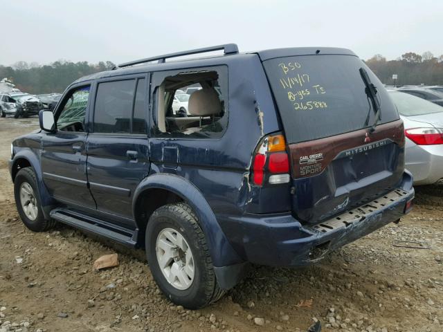 JA4LS31H81P064187 - 2001 MITSUBISHI MONTERO SP BLUE photo 3