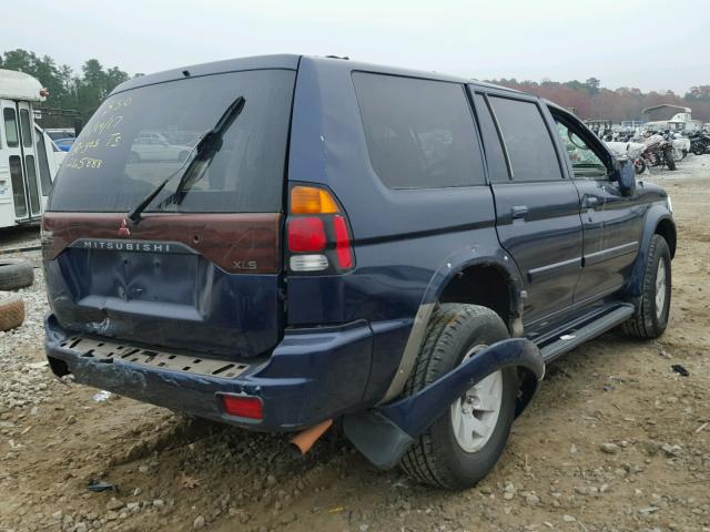 JA4LS31H81P064187 - 2001 MITSUBISHI MONTERO SP BLUE photo 4