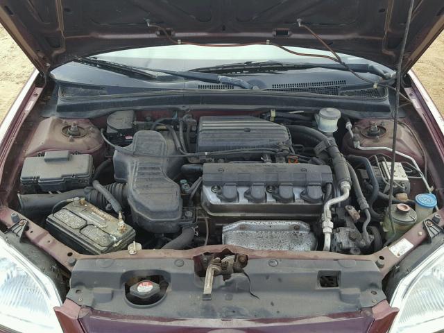 2HGES26733H566428 - 2003 HONDA CIVIC EX RED photo 7